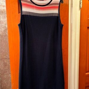 Magaschoni Collection Womens Round Neck Sleeveless Fitted Stretchy Knit Dress L